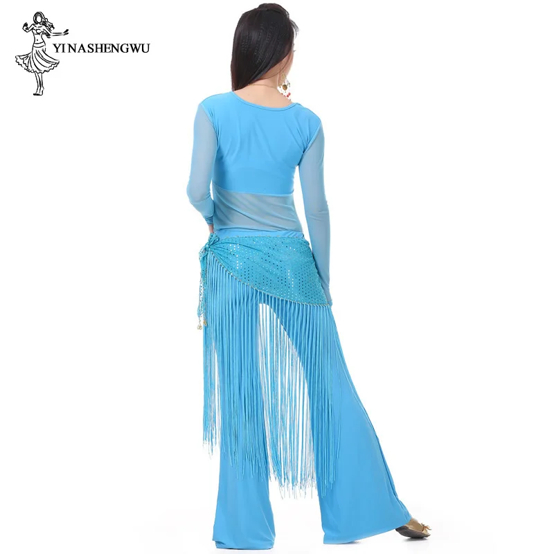 Dança do ventre Traje de desempenho para senhora, calça superior, cachecol quadril, vestido indiano, roupa de dança profissional, prática