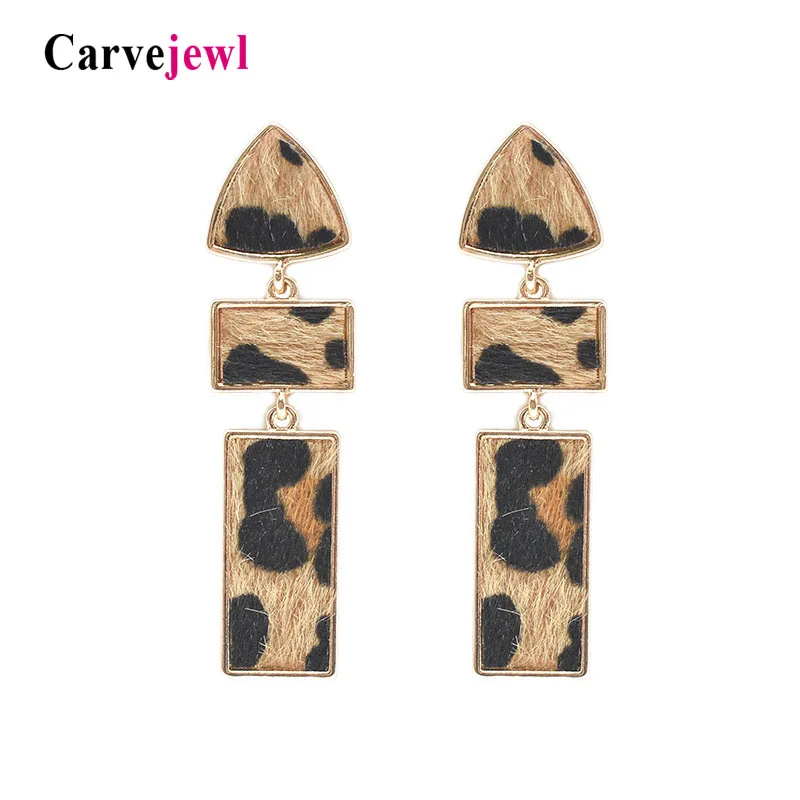 Carvejewl Drop Dangle Earrings Geometric Glass Rhinestone Snake Leopard Print Shell Hand Painted Enamel Glaze Teardrop Wholesale