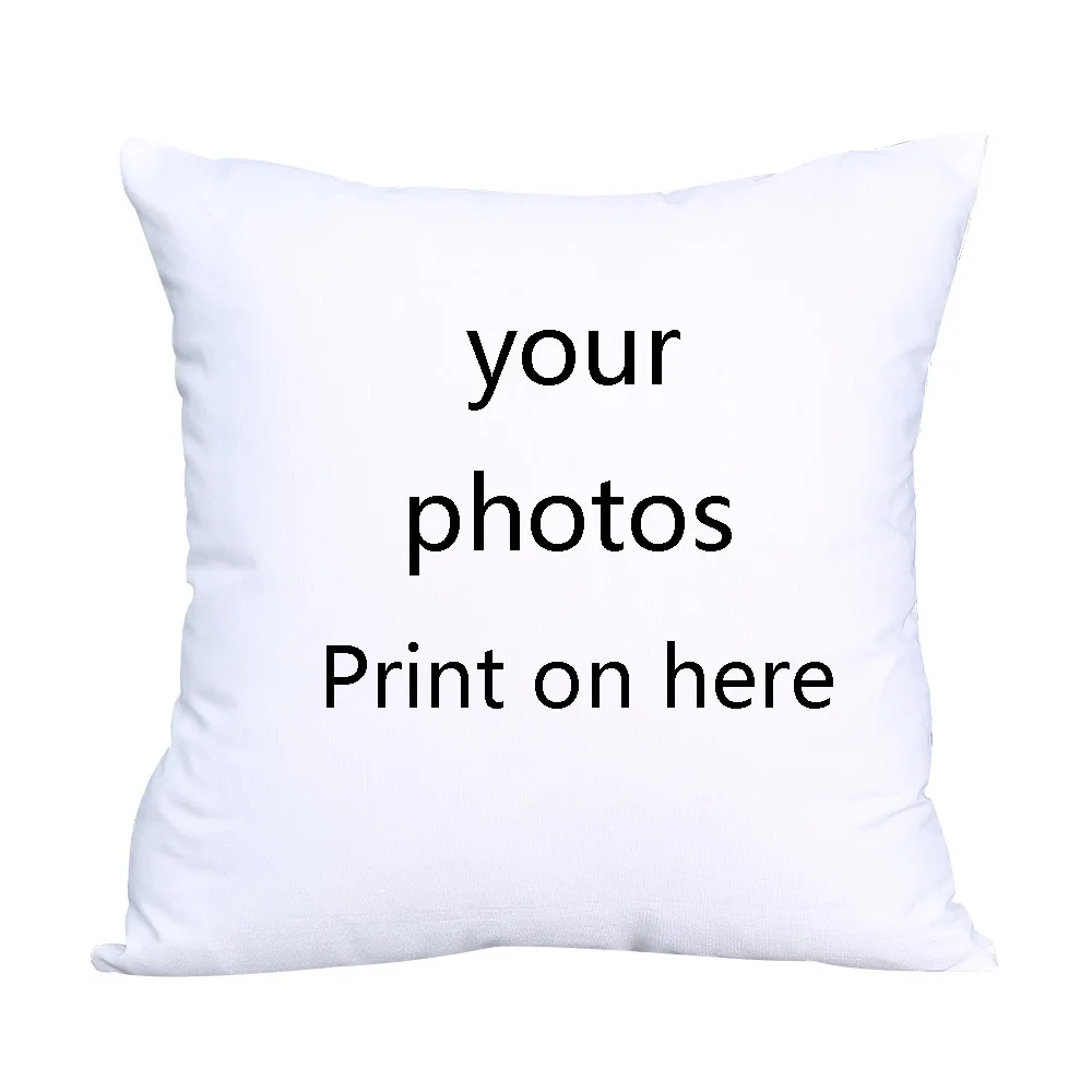 Customized Cushion Cover Design Decorative Pillows Print  Pet Wedding Personal Life Photos Gift Linen Square Printing Almofadas