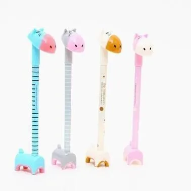 40 Pcs Stationery Super Cute Donkey Giraffe  Hippopotamus  Animal Pen Shape Can Stand Ballpoint Pen  Stationery Students Present