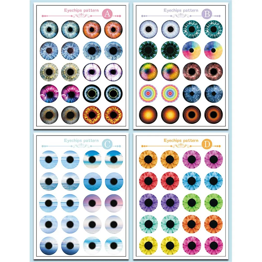 Blyth Pop Ogen Chips Patroon (Papier) het Geschikt Voor 1/6 Icy En Blyth Poppen Glas Transparant Eye Chips Oogbol