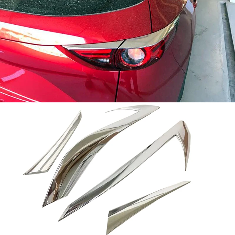 For Mazda CX-5 CX 5 CX5 2017 2018 Chrome Rear Tail Light Taillight Lamp Cover Trim Eyebrow Eyelid Garnish Molding Car Styling