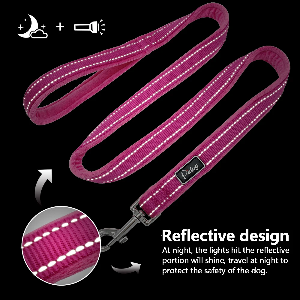 Soft Dog Leash Reflective Nylon Pitbull Running Walking Leads Strap for Small Medium Large Dogs Pet Puppy Rope Belt 120cm