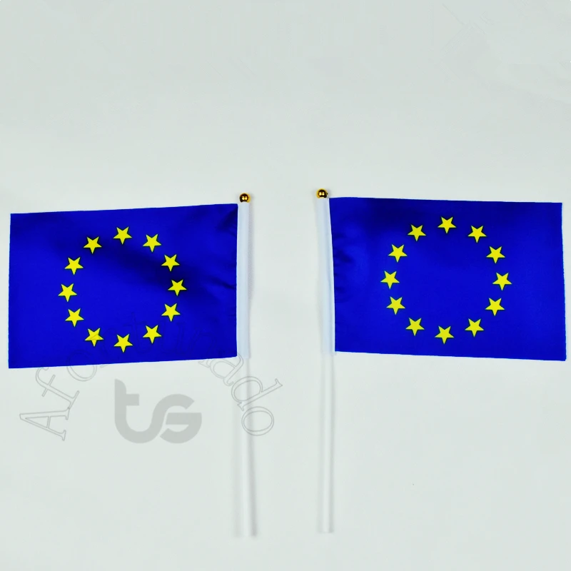 European Union EU 14*21cm 10pieces flag banner Hand waving Flag for meet,Parade,party.Hanging,decoration