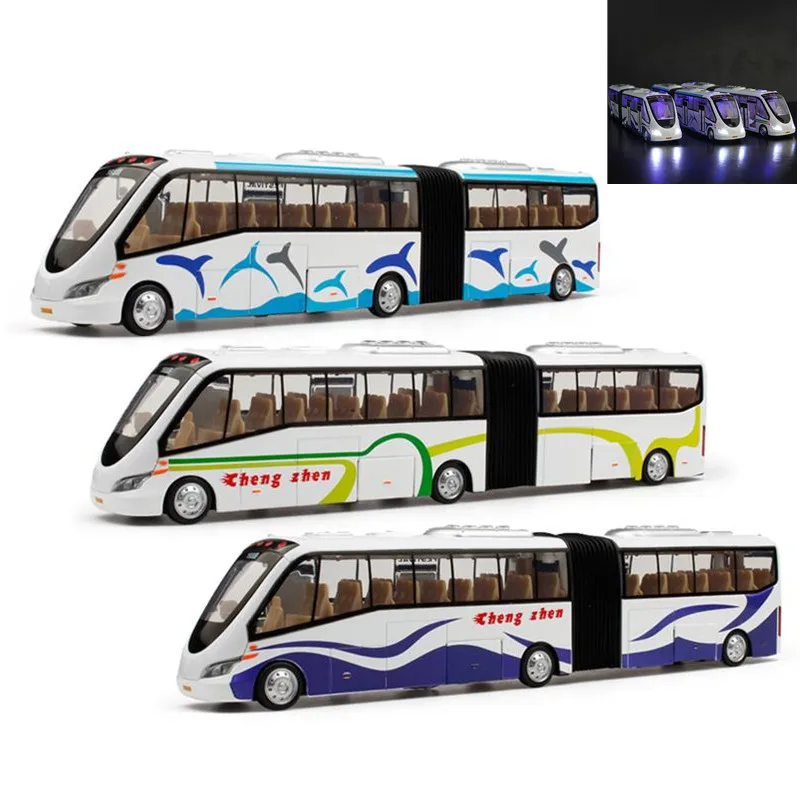 

High simulation 1:50 double-section voice broadcast tour bus alloy model,die-cast sound and light pull back model,free shipping