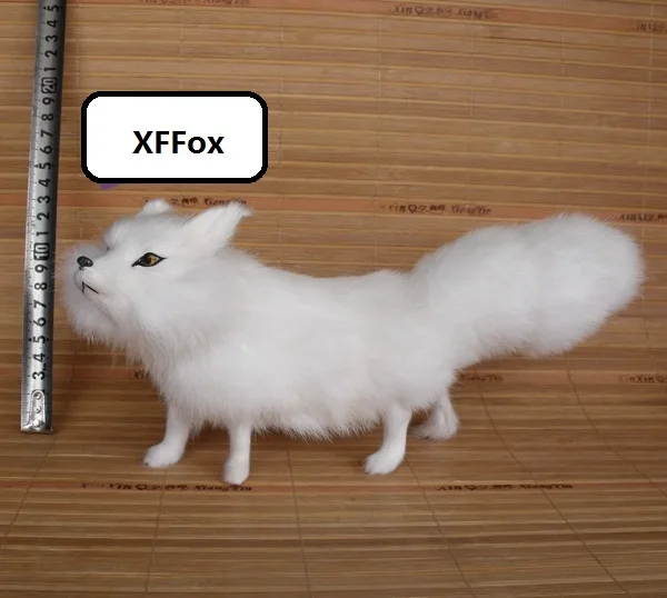 white real life fox model plastic&furs simulation look up fox doll gift about 27x7x13cm xf1745