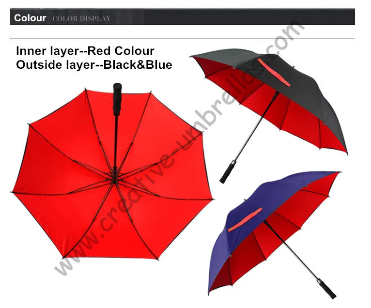 Diameter 130cm 3pcs get 1 pc free Real double layers fabric golf umbrellas.fiberglass,auto open,anti static,drop shipping allow