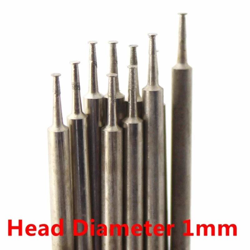 10 Chiếc 1-8Mm Siêu Mỏng T Kim Cương Đầu Mài Xoay Bit Burrs Gắn Điểm ILOVETOOL