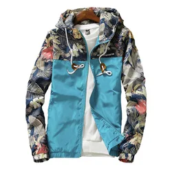 Woqn Damen Kapuzen jacken Frühling kausale Blumen Wind jacke Frauen Basic Jacken Mäntel Reiß verschluss leichte Jacken Bomber Famale