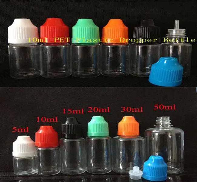 

PET 10ML Plastic Dropper oil Bottles Clear Dropper Bottle For E-Juice Empty E Liquid Bottle with Childproof Cap