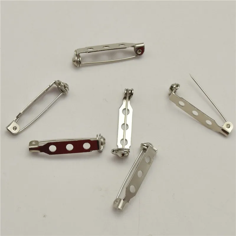 

100pcs 25mm High quality Brooch Locking Bar Pin Back with Safety Latch Clasp Back Pins for Crafts locking Safety Clas