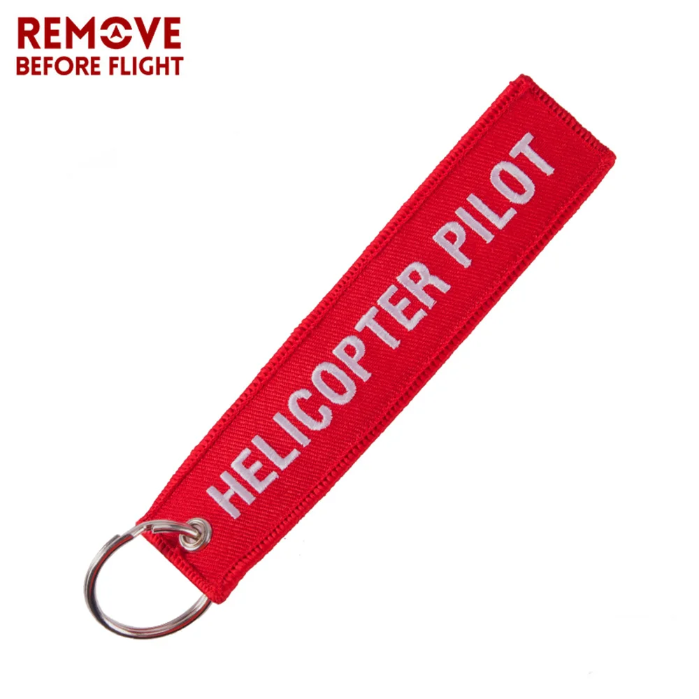 

Fashion Keychains Embroidery Helicopter Pilot Key Chain for Aviation Gifts Luggage Tag Label Fashion Keychain Tag Chaveiro