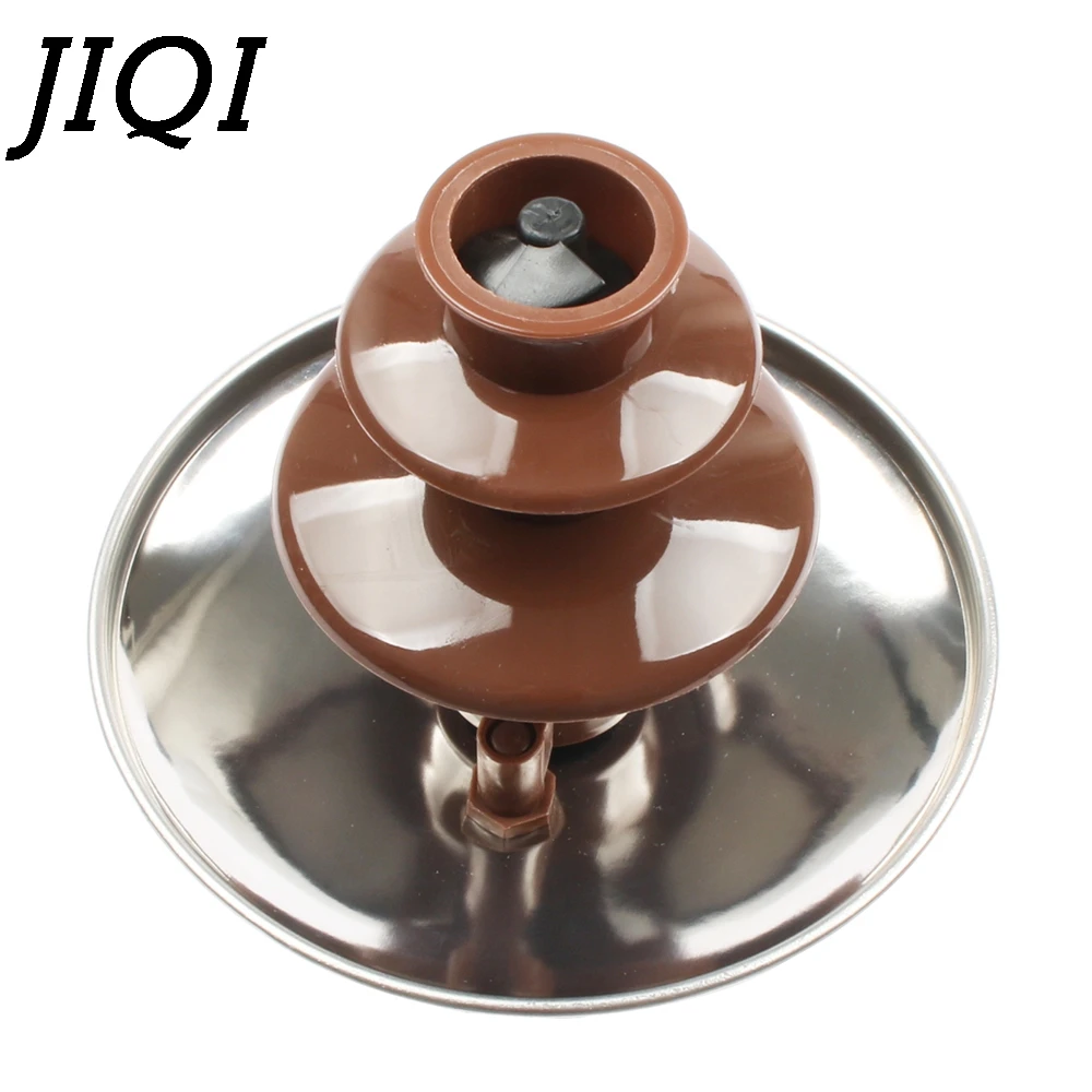 JIQI DIY 3-tier Chocolate Fountain Fondue Mini Choco waterfall machine Three Layers Children Wedding Birthday heat melts EU US