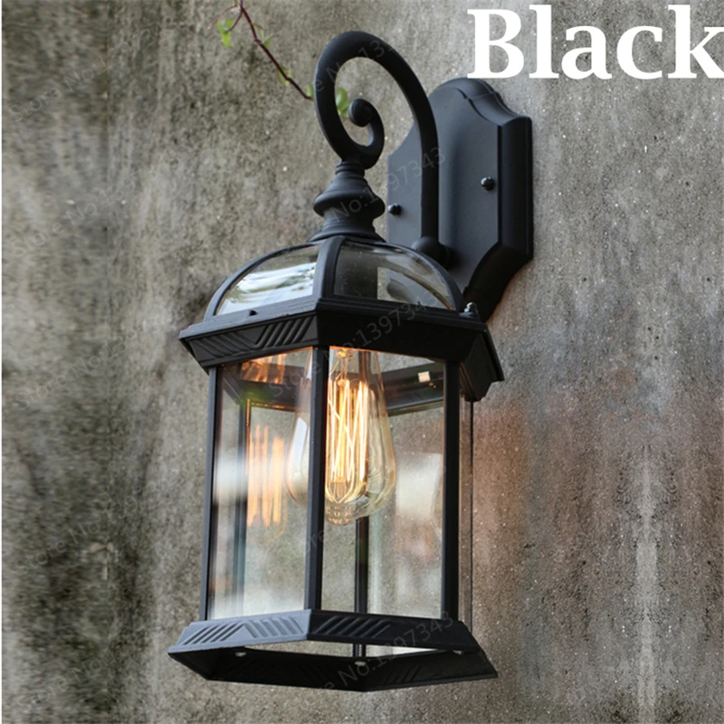 Black/Bronze Iron Wall Lamp AC85-265V Retro Modern Home Lighting Indoor Outdoor Decoration Light Waterproof Wall Light,WLL-347