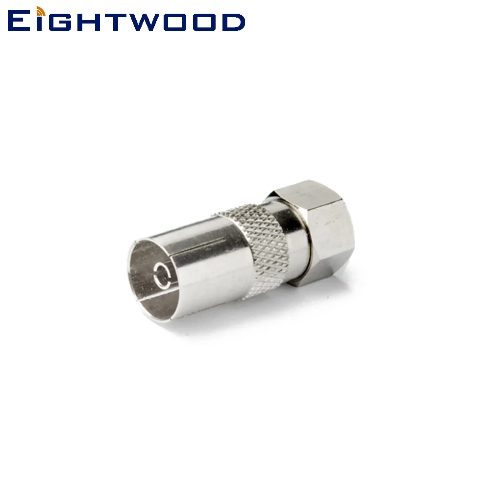 Eightwood 5PCS F to TV RF Coaxial Adapter F Plug Male to DVB-T Jack Female DVB-T TV-Tuner Antenna Aerial Connector Straight