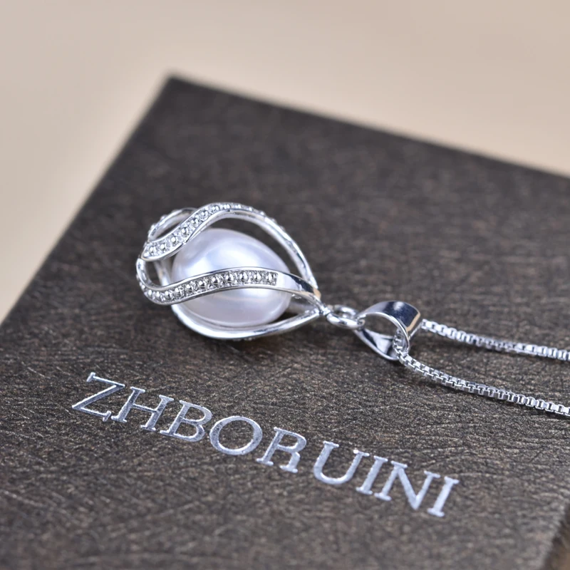 ZHBORUINI Pearl Necklace Pearl Jewelry 925 Sterling Silver Jewelry For Women Natural Freshwater Pearl beads Pendants Wholesale