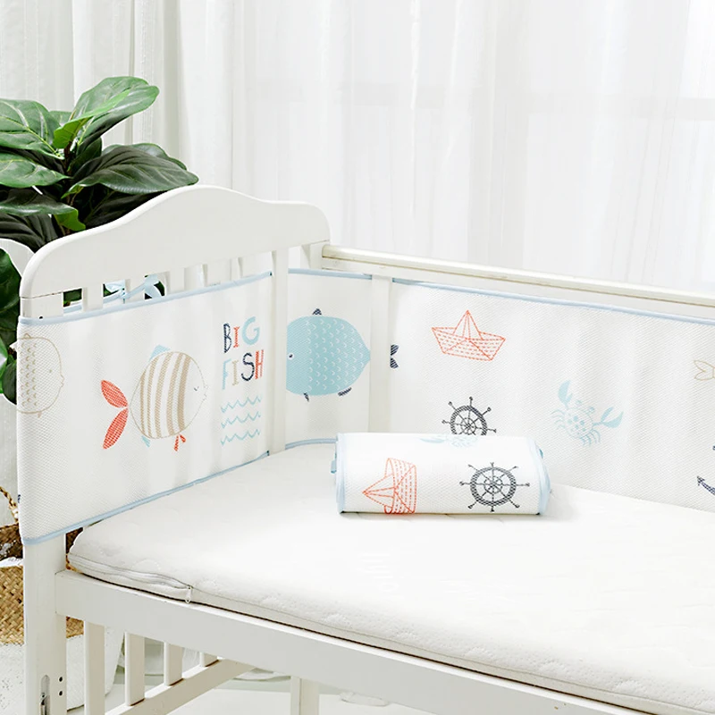 Breathable Baby Bed Bumper Newborn Bumpers in the Crib Mesh Kids Bedding Cot Protector Fence for Summer Autumn Baby Room Decor