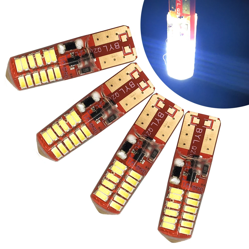 

YSY T10 Canbus!! 10X T10 W5W 194 168 3014 24 SMD Silica Gel Strobe Flash Light LED Bulbs 12V DC White Red Blue Green