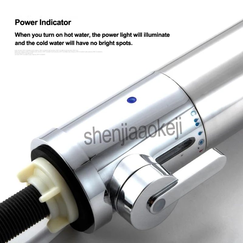 ก๊อกน้ำร้อนทันทีไฟฟ้า Fast ก๊อกน้ำเครื่องทำน้ำอุ่น Tankless ประเภทเครื่องทำความร้อน3kw ครัวเย็น Dual-ใช้สแตนเลส SJB-30G1