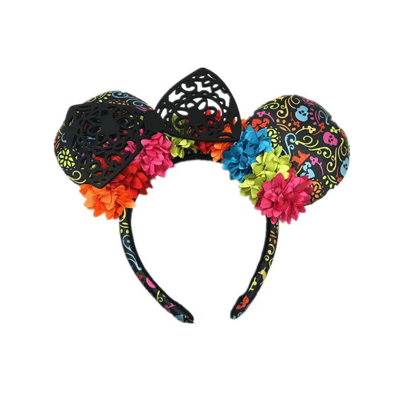 

Disney Mickey Minnie Retro Hairband Play Game Women Party Headdress Ears Sequin Hair-Bands Princess Head Hoop Plush Toy Kid Gift