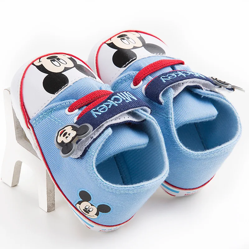 Disney Four Seasons 0-1 Baby Shoes Soft Cartoon Mickey Hook Loop Baby Casual Shoes