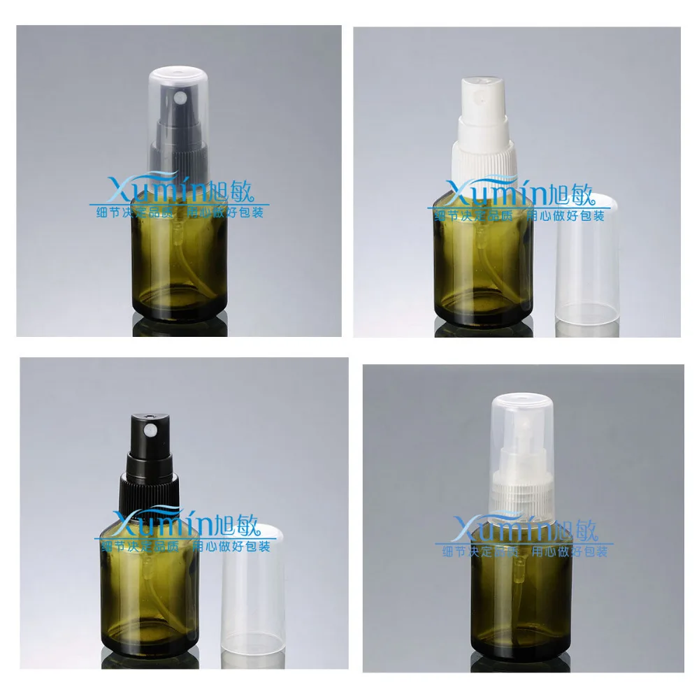 Capacity 30ml free 200pcs/lot Inclined shoulder glass spray bottle, black plastic spray bottle cover