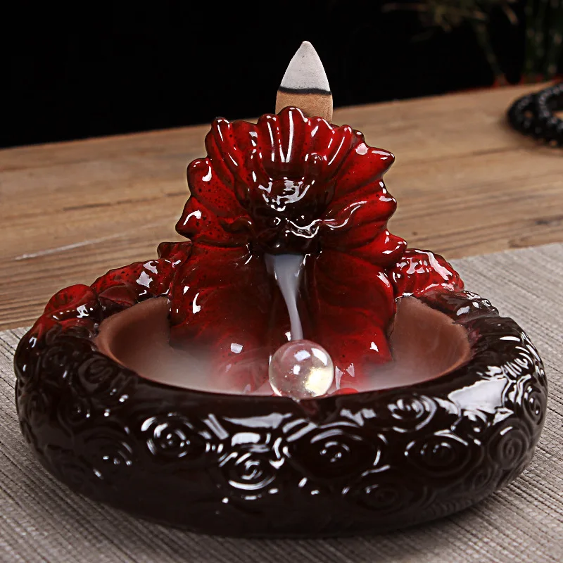 Dragon Opera Pearl Ceramic Cigarette Backflow Incense Furnace Creative Backflow Dragon Incense Furnace Household Ashtray