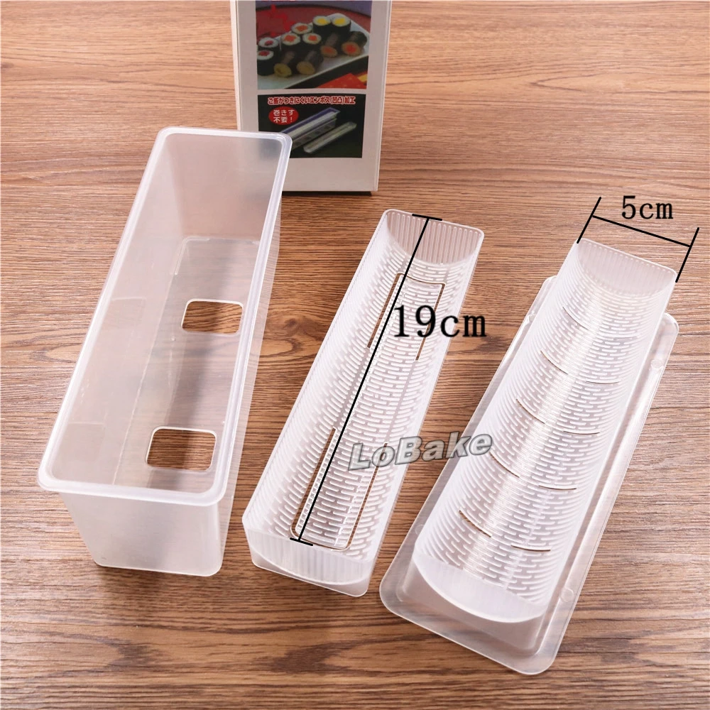 Big size inside 19*5cm plastic separable roll sushi maker mold set rice roll mould sushi bazooka for kitchen cooking supplies