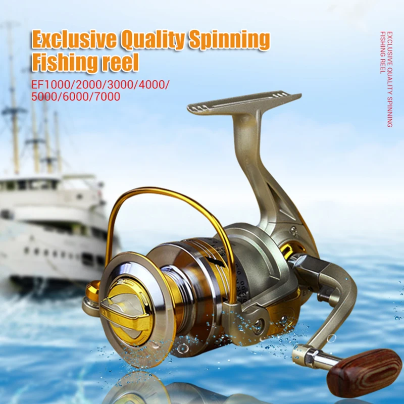 Exclusive quality All Metal spinning fishing reel line winder speed ratio 5.1:1 to Ocean Sea boat Rock Ice fishing tackle EF