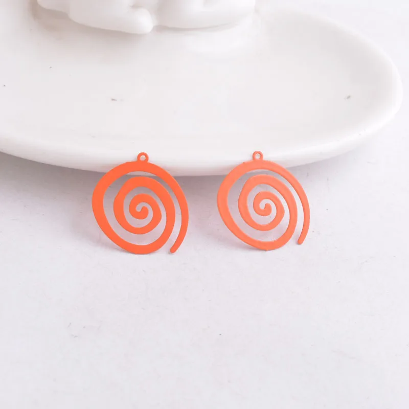 50 Stück AC9804 Großhandel 19mm*20mm Schneckenform-Anhänger Rosa Grün Rot Bemalte Tier-Anhänger – Detail 5