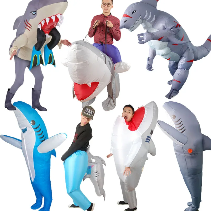 Halloween Cosplay Karneval Aufblasbare Shark kostüm Party Kostüme für frauen männer Tier maskottchen cosplay requisiten bühne leistungen