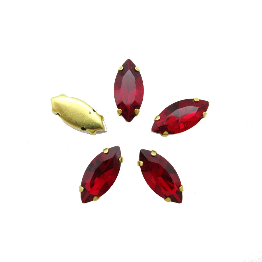8 sizes nice glass Crystal strass Gold claw horse eye Navette Marquise shape Sew on rhinestones wedding dress shoes decorations