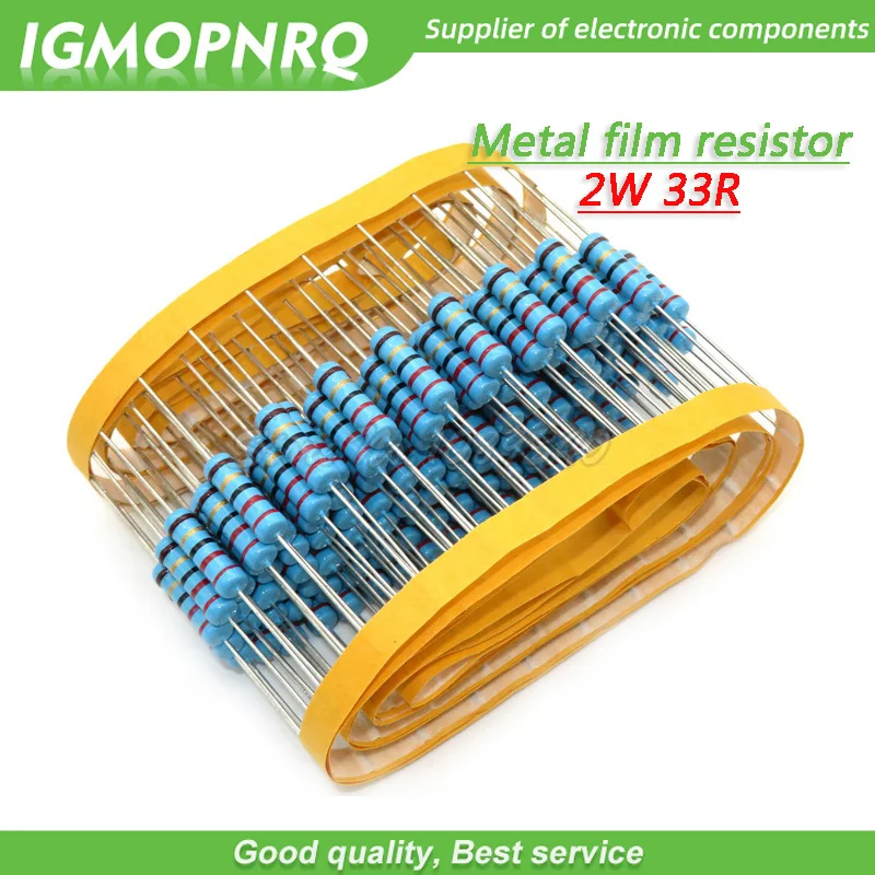 

20pcs 33 ohm 2W 33R Metal film resistor 2W resistance IGMOPNRQ