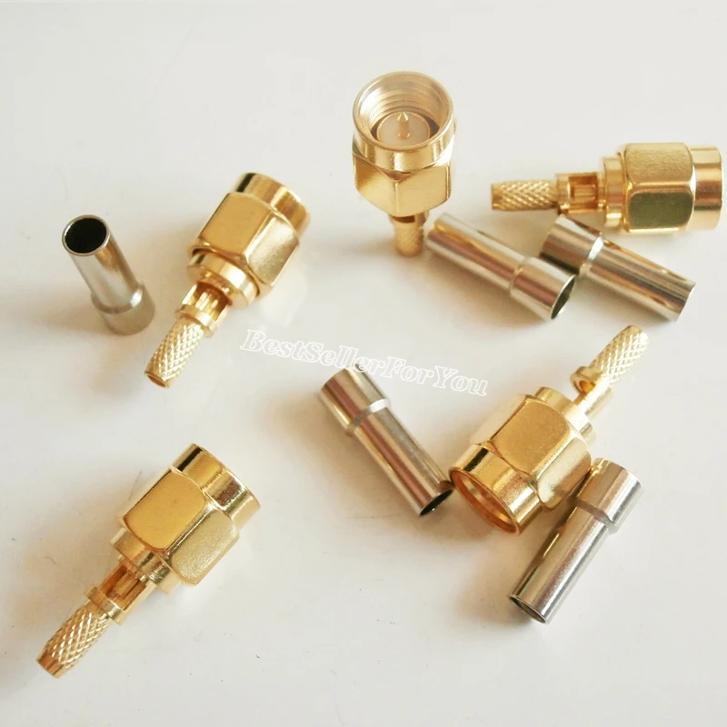 5Pcs SMA male plug window crimp RG174 RG316 LMR100 cable straight Connector