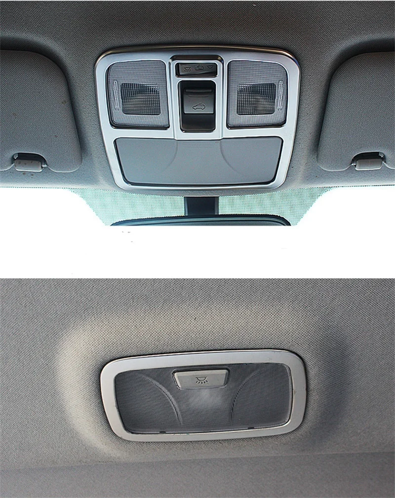 FIT FOR HYUNDAI 2011 2012 2013 2014 IX35 TUSCON ABS CHROME ROOF MAP READING LIGHT PANEL TRIM COVER LAMP Car-Styling ACCESSORIES