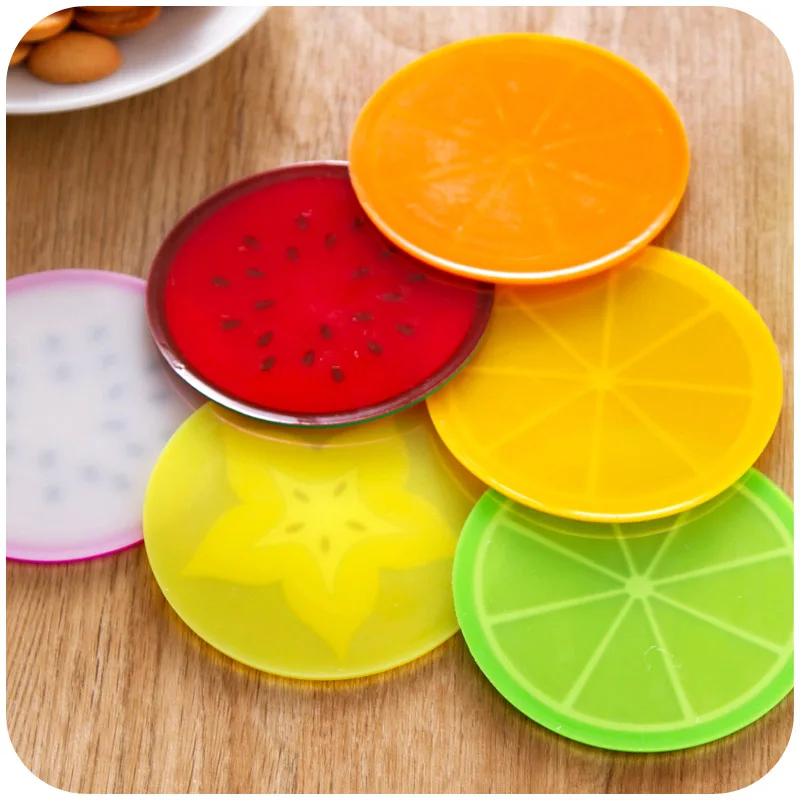 Posavasos de fruta fresca para tazas, posavasos de colocación novedosa para tazas, Decoración de mesa, papelería, accesorios de oficina, suministros escolares, A5187, 6 piezas