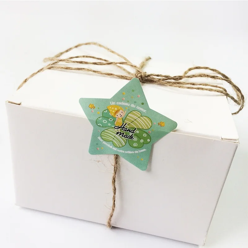 ملصقات البرسيم المصنوعة يدويًا مع ملصق فتاة ، قصاصات ذاتية الصنع للهدايا ، ملصق ختم خبز الكعك ، 90 في المجموعة