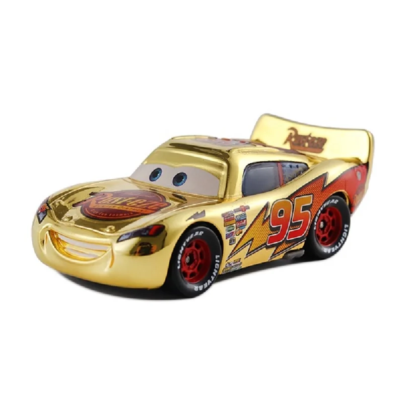 Cars 3 Disney Pixar Cars Metallic Finish Gold Chrome McQueen Metal Diecast Toy Car Lightning McQueen Children's Gift