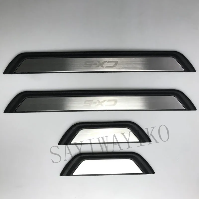 FIT For CX-5 Cx5 2018 2017 2019 2020 Door Sill Scuff Plate Welcome Pedal Stainless Steel Car Styling Car Accessories