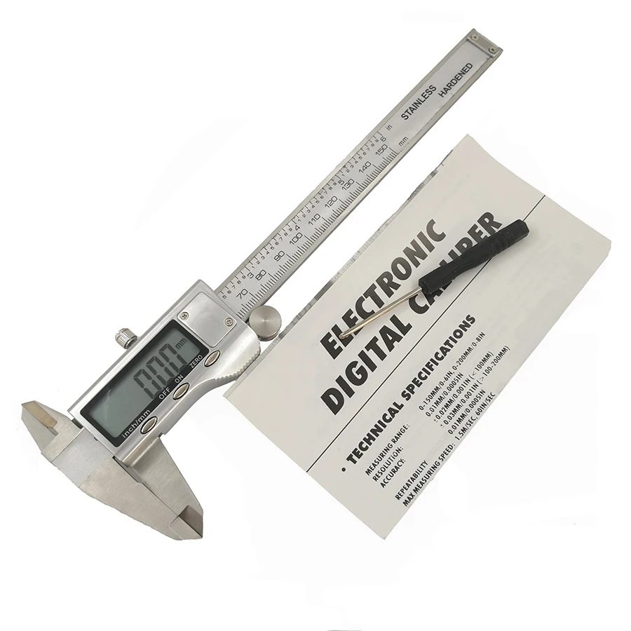 Stainless steel Caliper Digital vernier caliper  0-150MM 6 inch 0.01mm digital display electronic ruler length measuring tools