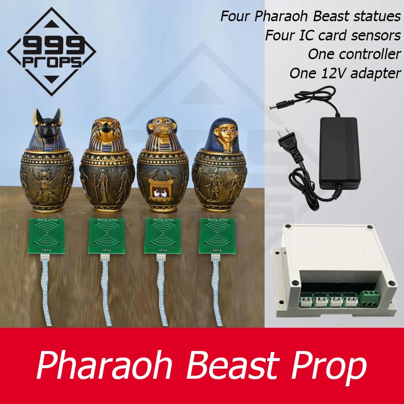 999PROPS Pharaoh beast for egypt theme place statue to right place to open lock escape room mechanism room escape kits