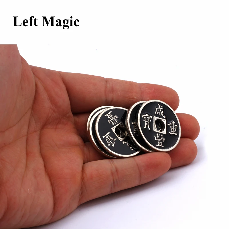 1 pcs Chinese Coin Magic Tricks US Half Dollar Size Black  mental Ancient Coins Magic Coins Props Accessories close up magic