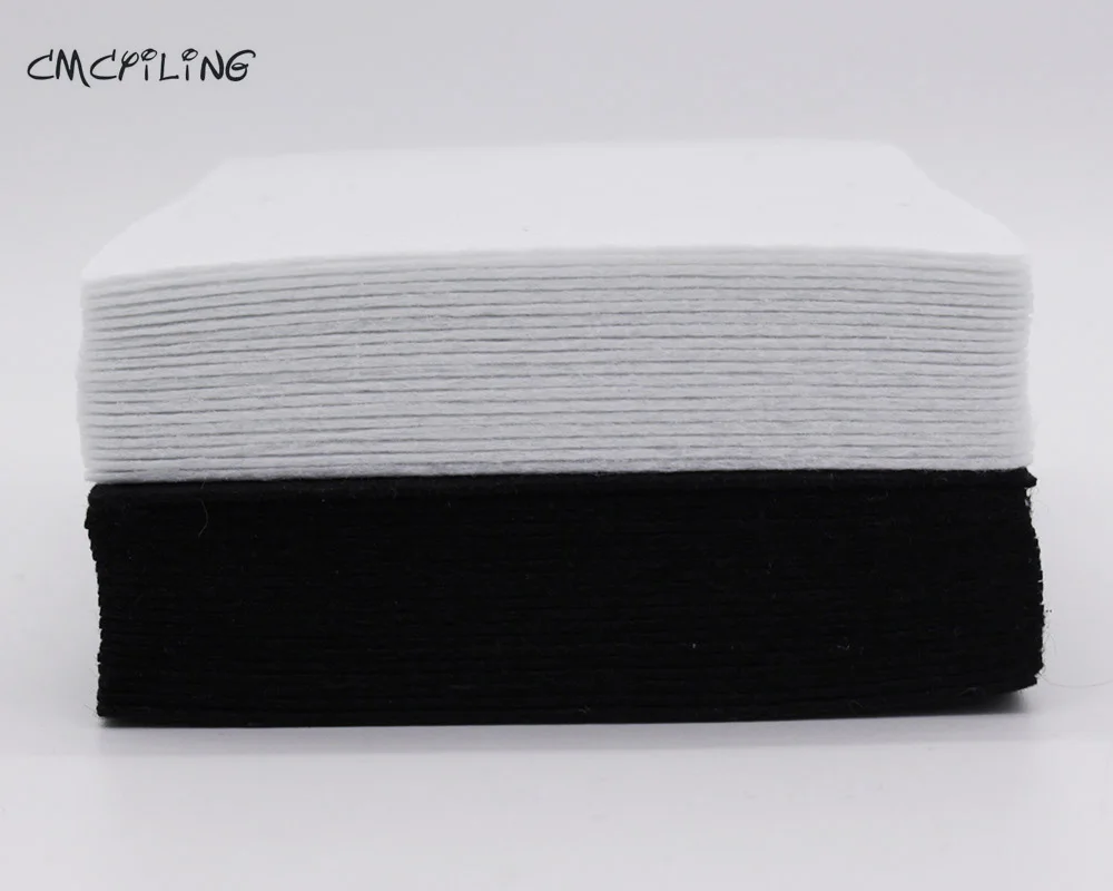 1mm White & Black Hard Felt Polyester Fabric Sheet
