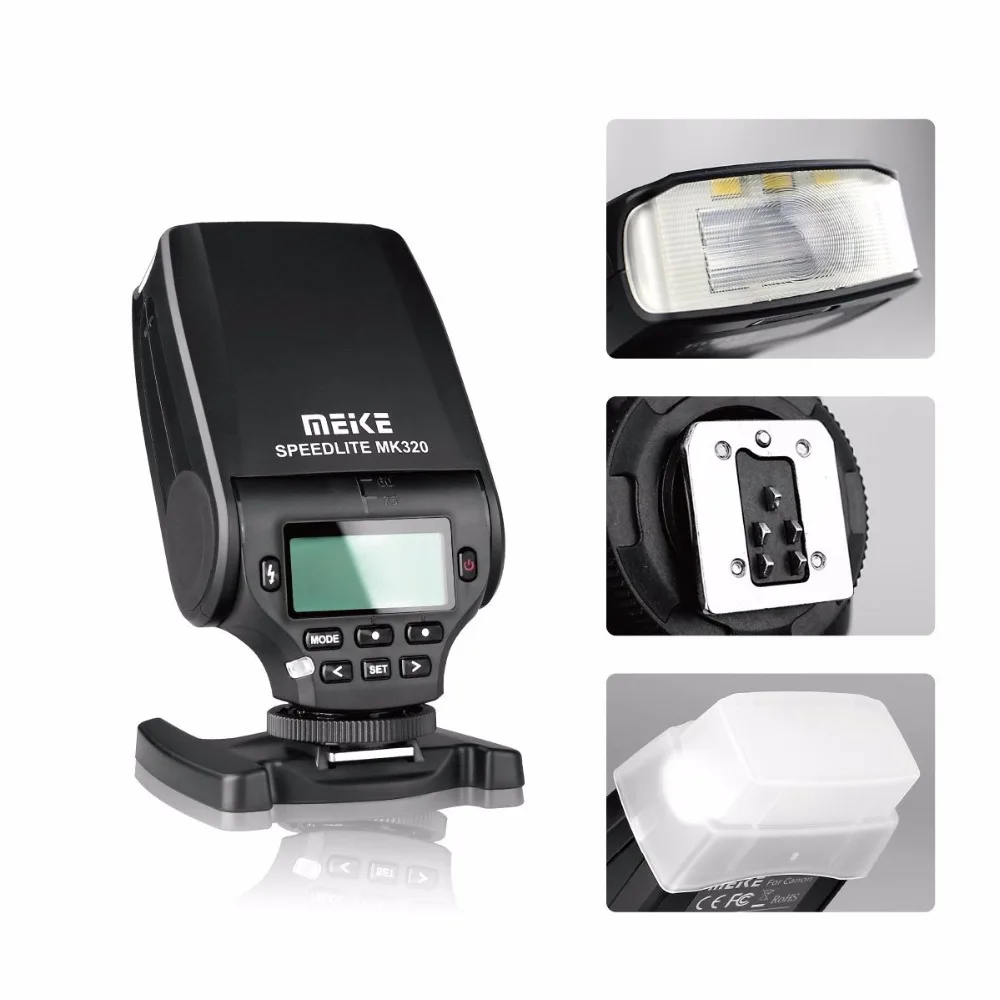 MEIKE MK320แฟลช Speedlite TTL สำหรับ Canon /Nikon/Sony/Fujifilm/Panasonic Lumix กล้อง