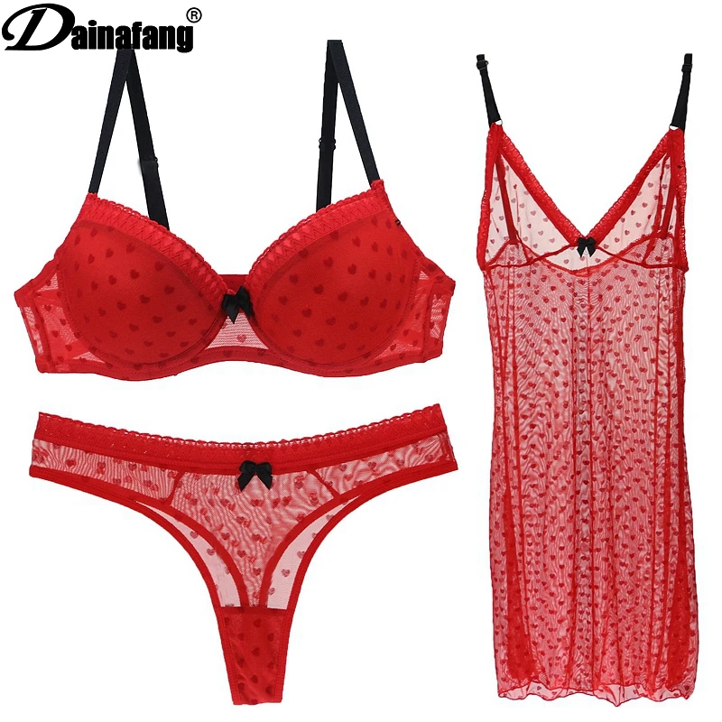 DAINAFANG Marke Dessous 36/80 38/85 40/90 42/95 BC Cup Bh und Kurze Sexy Kleidung Nachthemd Unterwäsche Sets Höschen Für Frauen