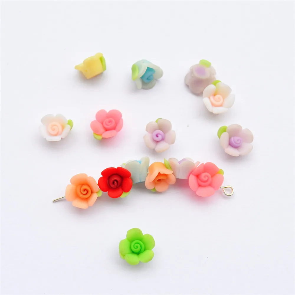 New Wholesales Clay Soft Ceramic Fimo Flower Beads For Clothes Hair Jewelry Craft Phone Case Decoration Artesanato Material