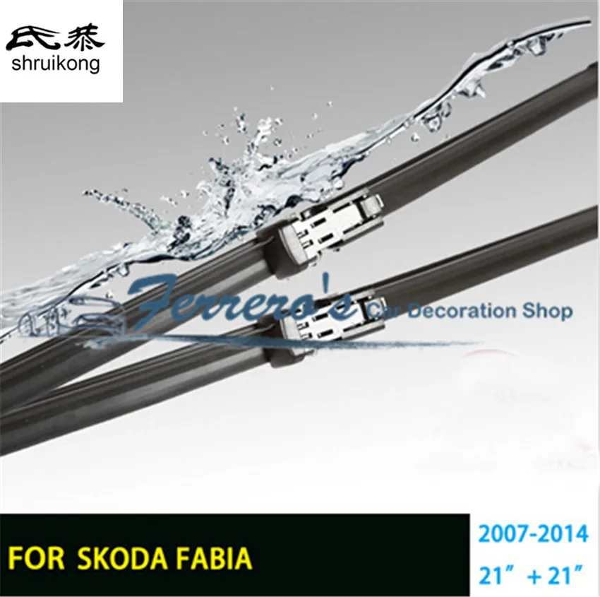 Free shipping 2pcs car styling stickers Wiper blades for Skoda Fabia (2007-2014) 21