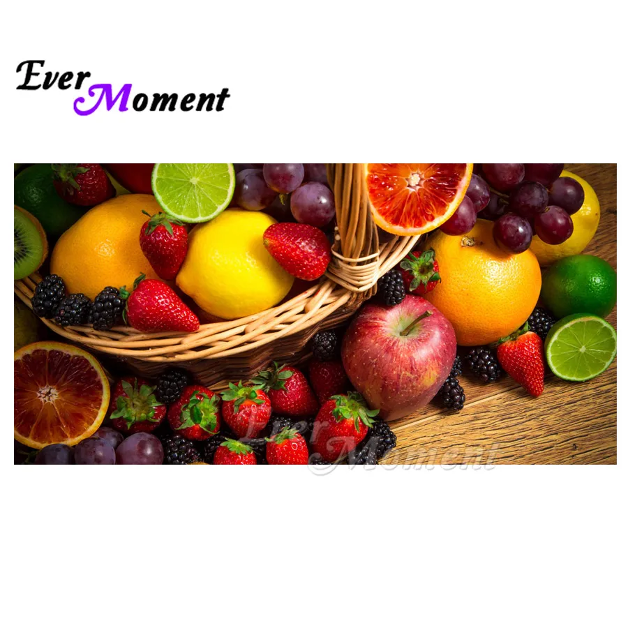 

Ever Moment Diamond Painting Cross Stitch Fruit Purple Apple Orange Full Square Drill Mosaic 5D DIY Diamond Embroidery ASF1680