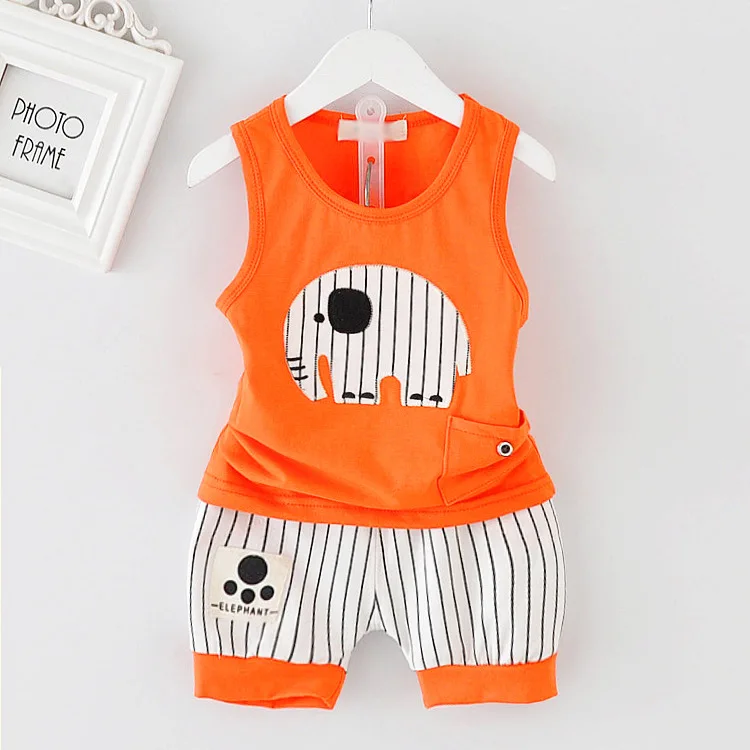 Boys Clothing Sets Children Clothing Baby Fashion Cartoon Donald Duck Vest T-shirt Shorts Suit Toddler Cotton Sport Clothes DS29