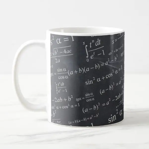 Funny Math Formula Chalkboard Coffee Mug Tea Cup Geek Math Teacher Birthday Gifts Coworker Students Nerd Ceramic Printed Cups